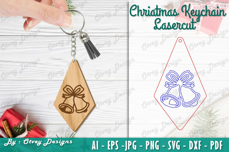 Christmas Keychain Lasercut SVG Bundle 43 - CraftNest - Digital Crafting and Art