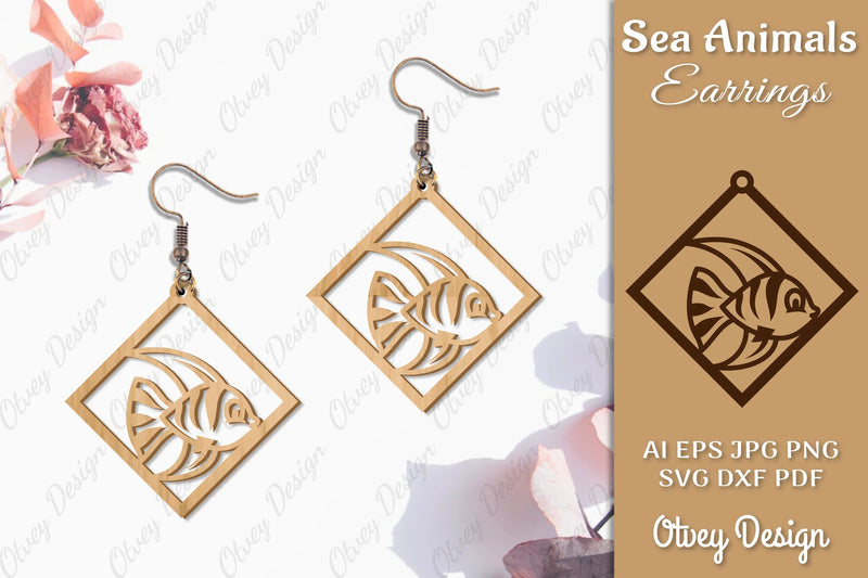 Sea Animals Earrings Laser Cut SVG Bundle 25 - CraftNest - Digital Crafting and Art