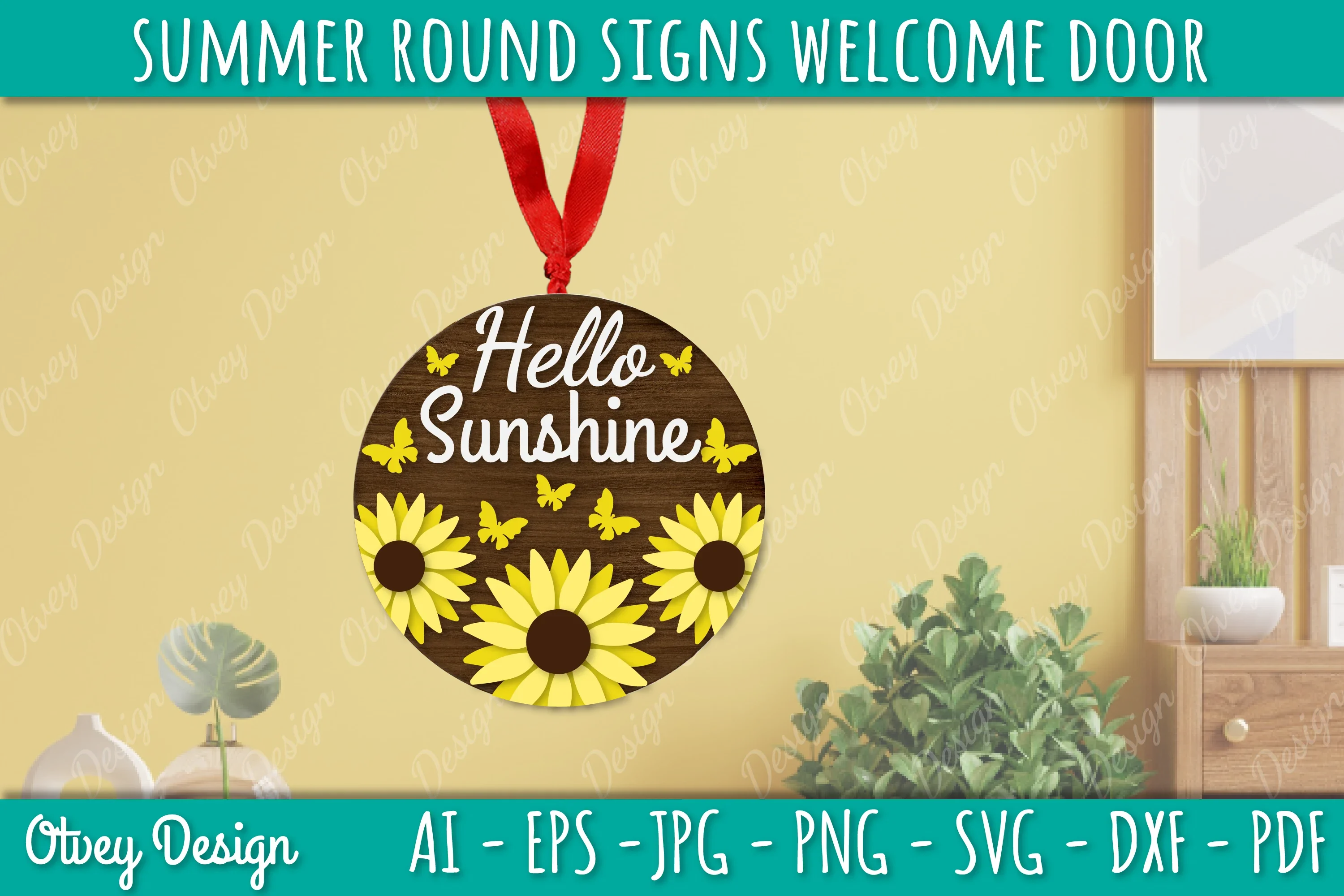 Summer Welcome Door Hangers SVG Bundle 5 - CraftNest - Digital Crafting and Art
