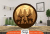 Christmas Deer 3D Layered Lasercut SVG Bundle