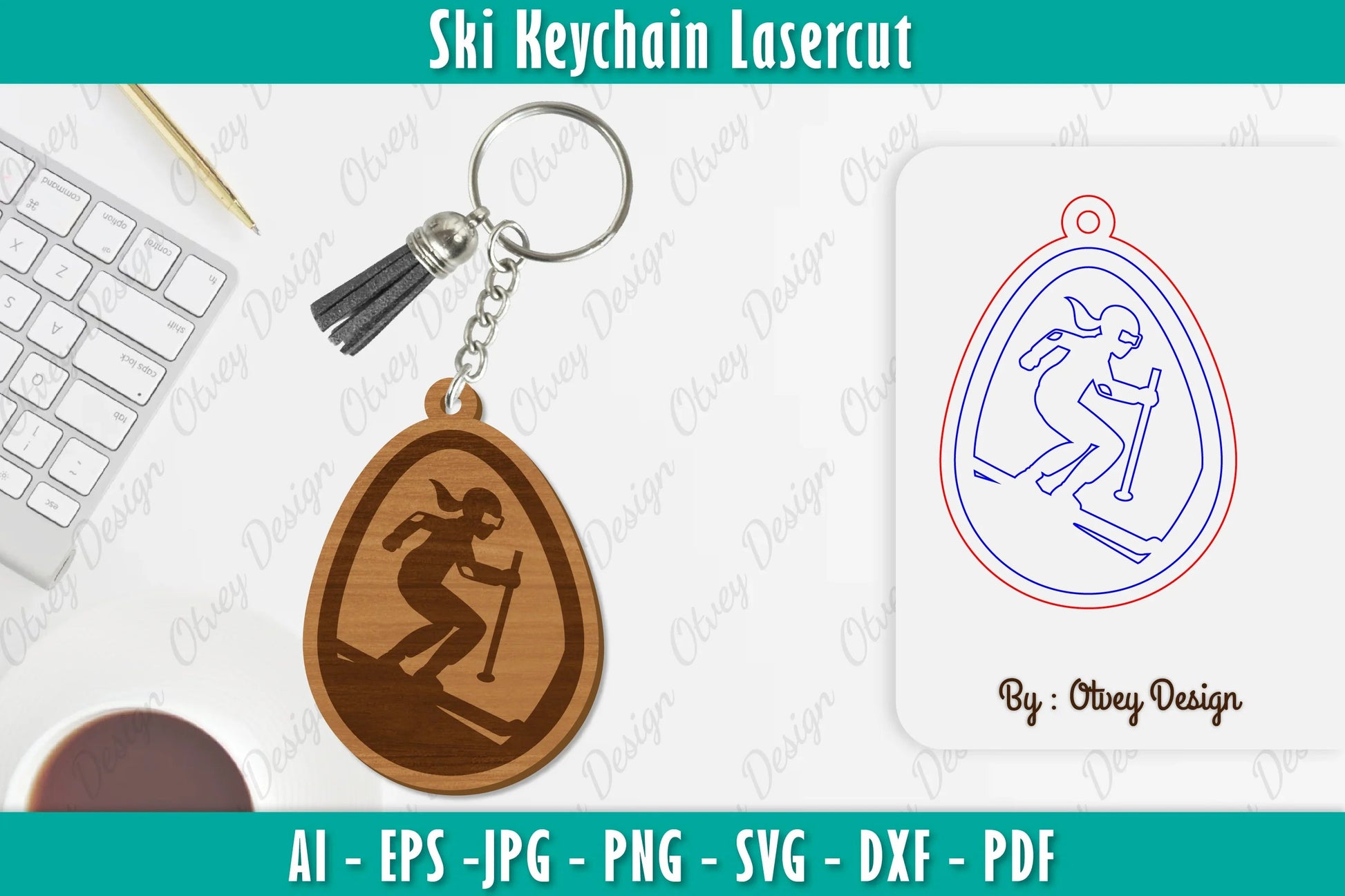 Ski Keychain Lasercut SVG Bundle 13 - CraftNest - Digital Crafting and Art
