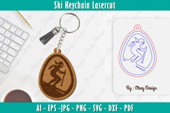 Ski Keychain Lasercut SVG Bundle 13 - CraftNest - Digital Crafting and Art