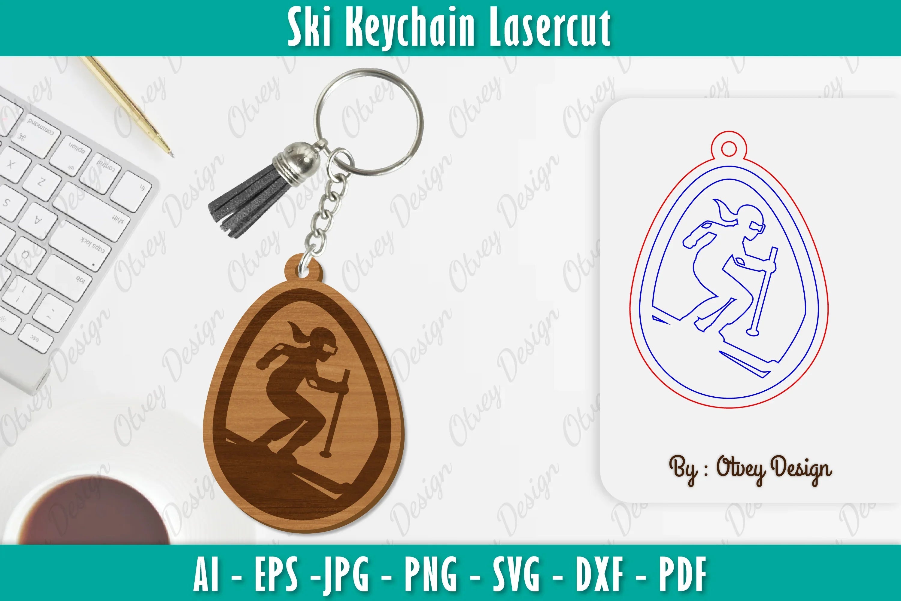 Ski Keychain Lasercut SVG Bundle 13 - CraftNest - Digital Crafting and Art