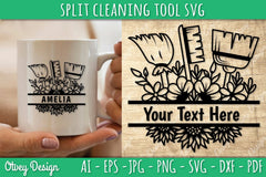 Split Monogram Cleaning Tool SVG Bundle 5 - CraftNest - Digital Crafting and Art