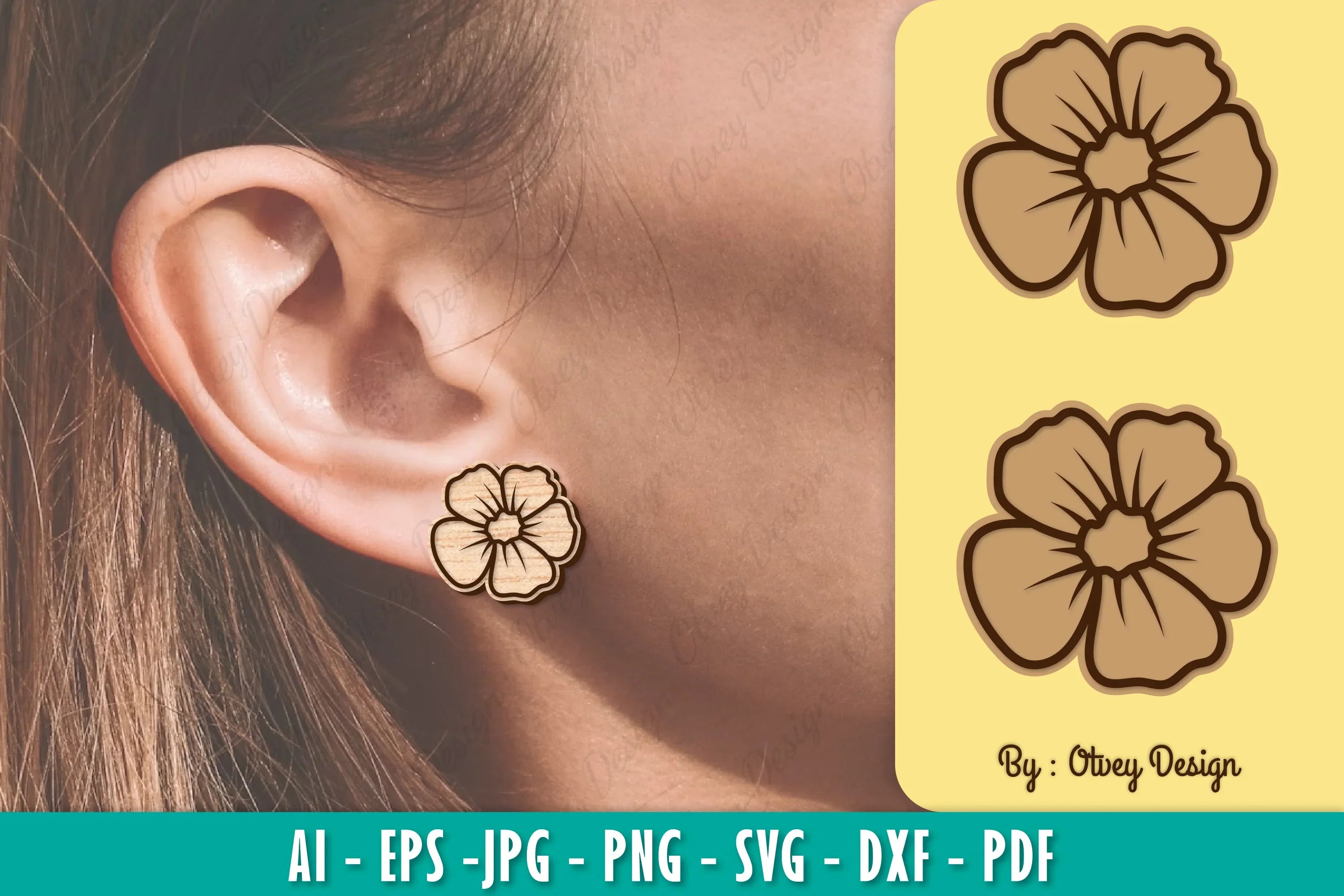 Flower Earring Laser Cut SVG Bundle 134 - CraftNest - Digital Crafting and Art