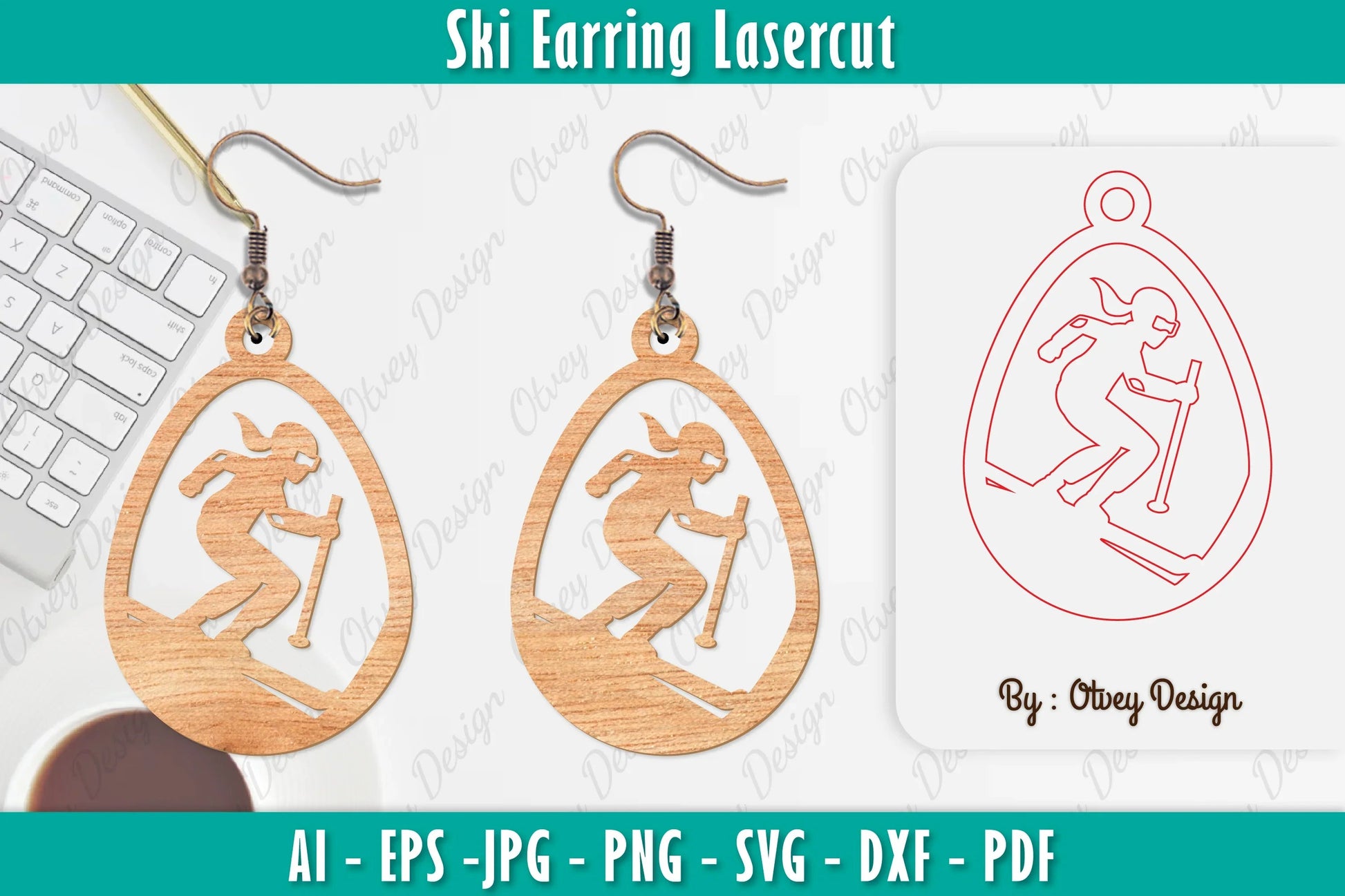 Ski Earring Laser Cut SVG Bundle 11 - CraftNest - Digital Crafting and Art