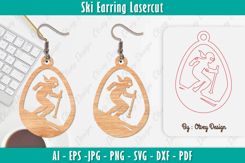 Ski Earring Laser Cut SVG Bundle 11 - CraftNest - Digital Crafting and Art