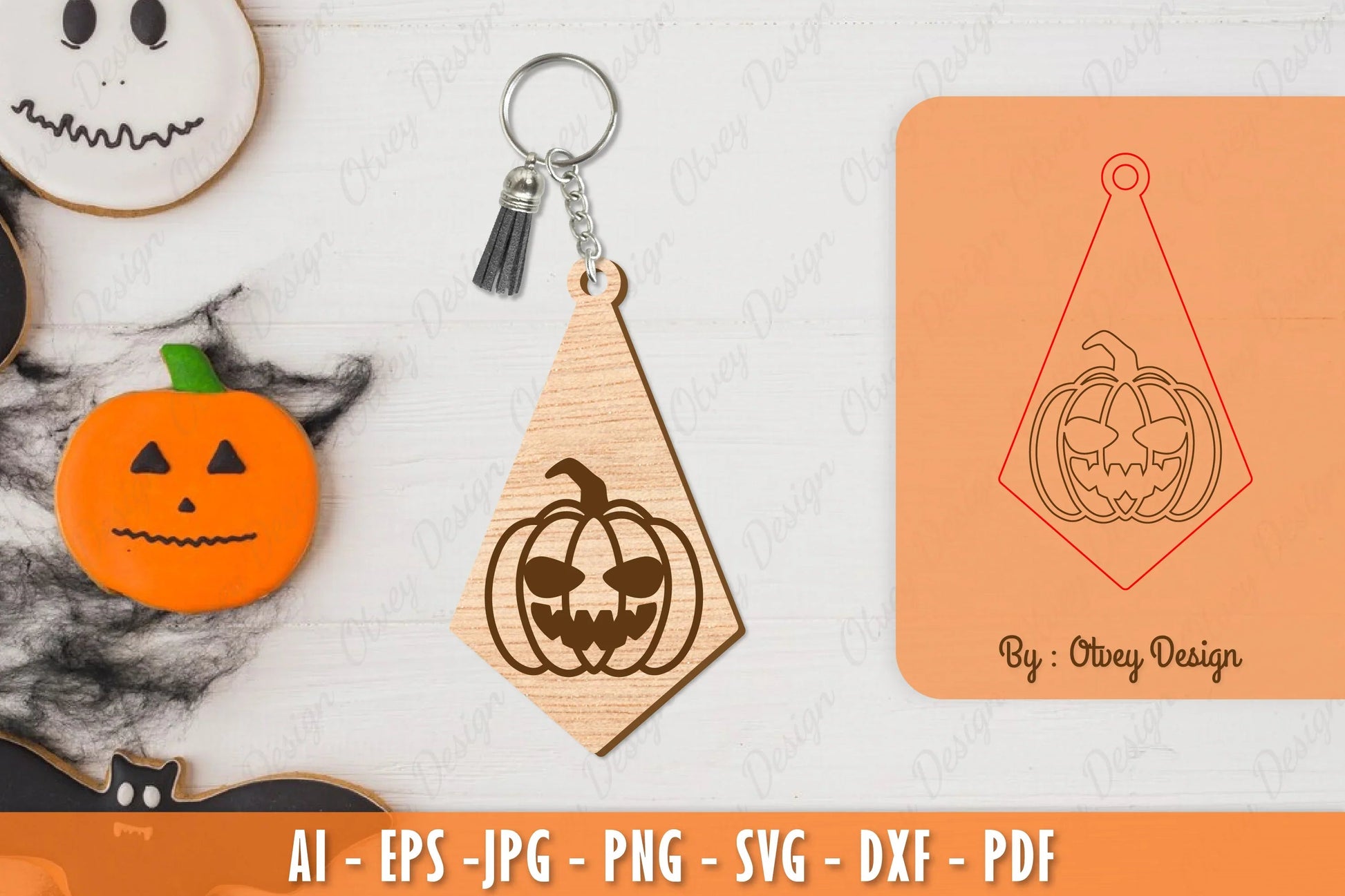 Halloween Keychain Laser Cut SVG Bundle 49 - CraftNest - Digital Crafting and Art
