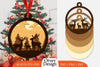 Christmas Deer 3D Round Ornament Layered Lasercut SVG Bundle