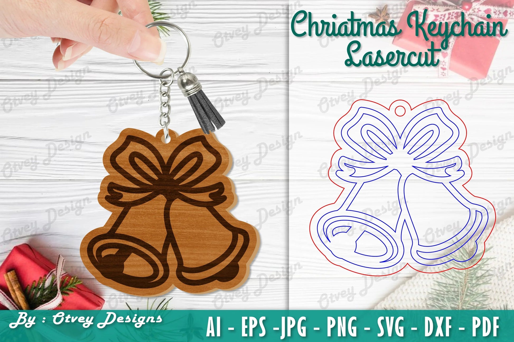 Christmas Keychain Lasercut SVG Bundle - CraftNest - Digital Crafting and Art