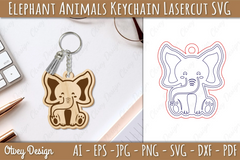 Elephant Keychain SVG Bundle - CraftNest - Digital Crafting and Art