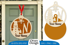 Snowman Name Christmas Ball SVG Bundle 5 - CraftNest - Digital Crafting and Art