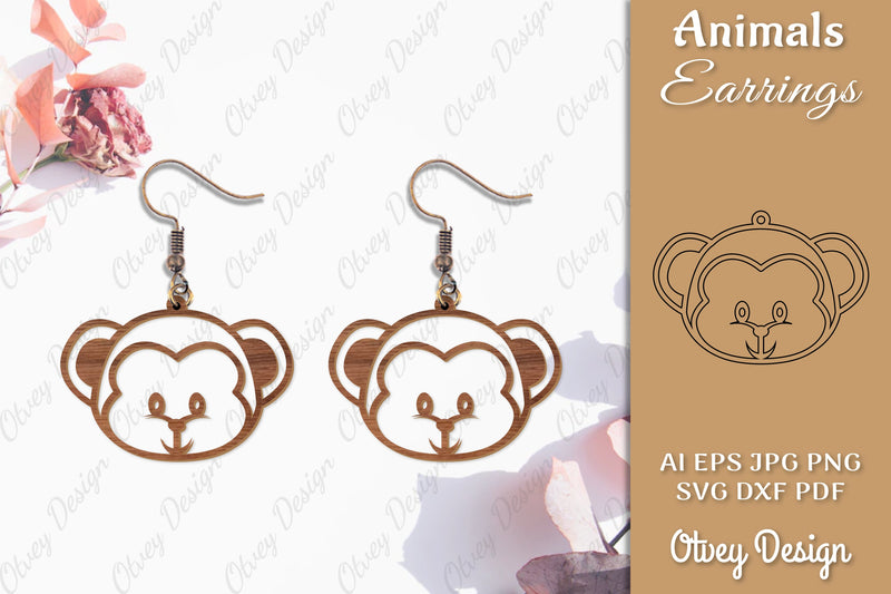 Animal Earrings SVG Bundle 25 - CraftNest - Digital Crafting and Art