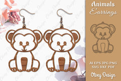 Animal Earrings SVG Bundle 10 - CraftNest - Digital Crafting and Art