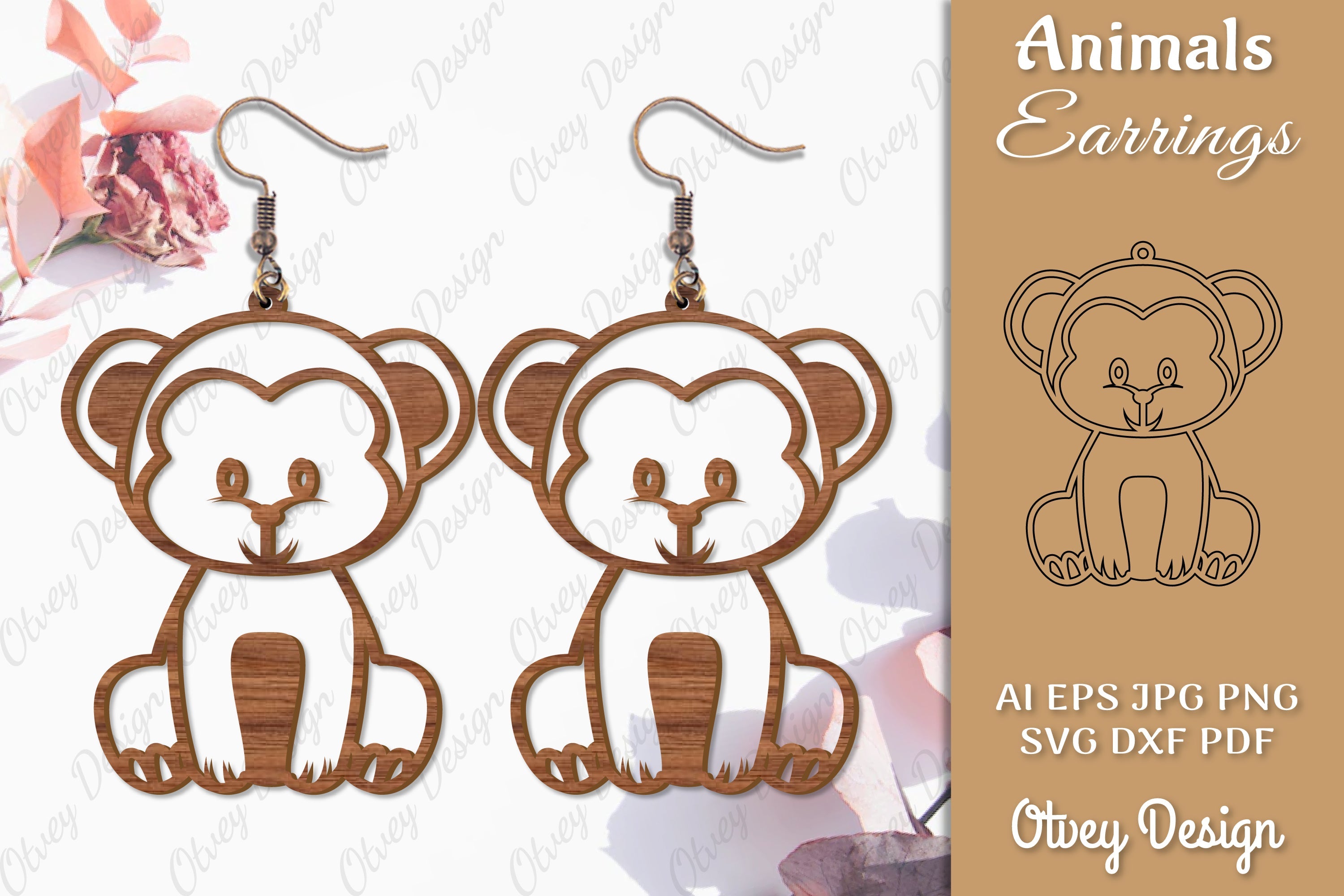 Animal Earrings SVG Bundle 10 - CraftNest - Digital Crafting and Art