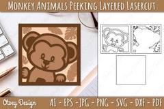 Animals Peeking Layered Lasercut SVG Bundle 10 - CraftNest - Digital Crafting and Art