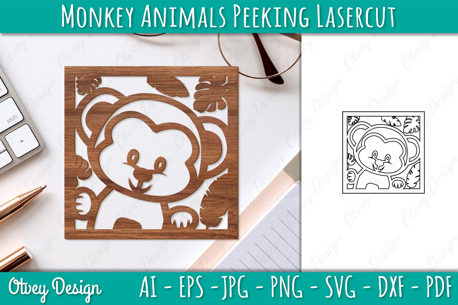 Animals Peeking Lasercut SVG Bundle 10 - CraftNest - Digital Crafting and Art