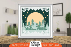 Christmas Santa Sleigh 3D Shadowbox SVG Bundle 3 - CraftNest - Digital Crafting and Art