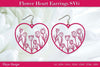 Flower Heart Earrings SVG Bundle