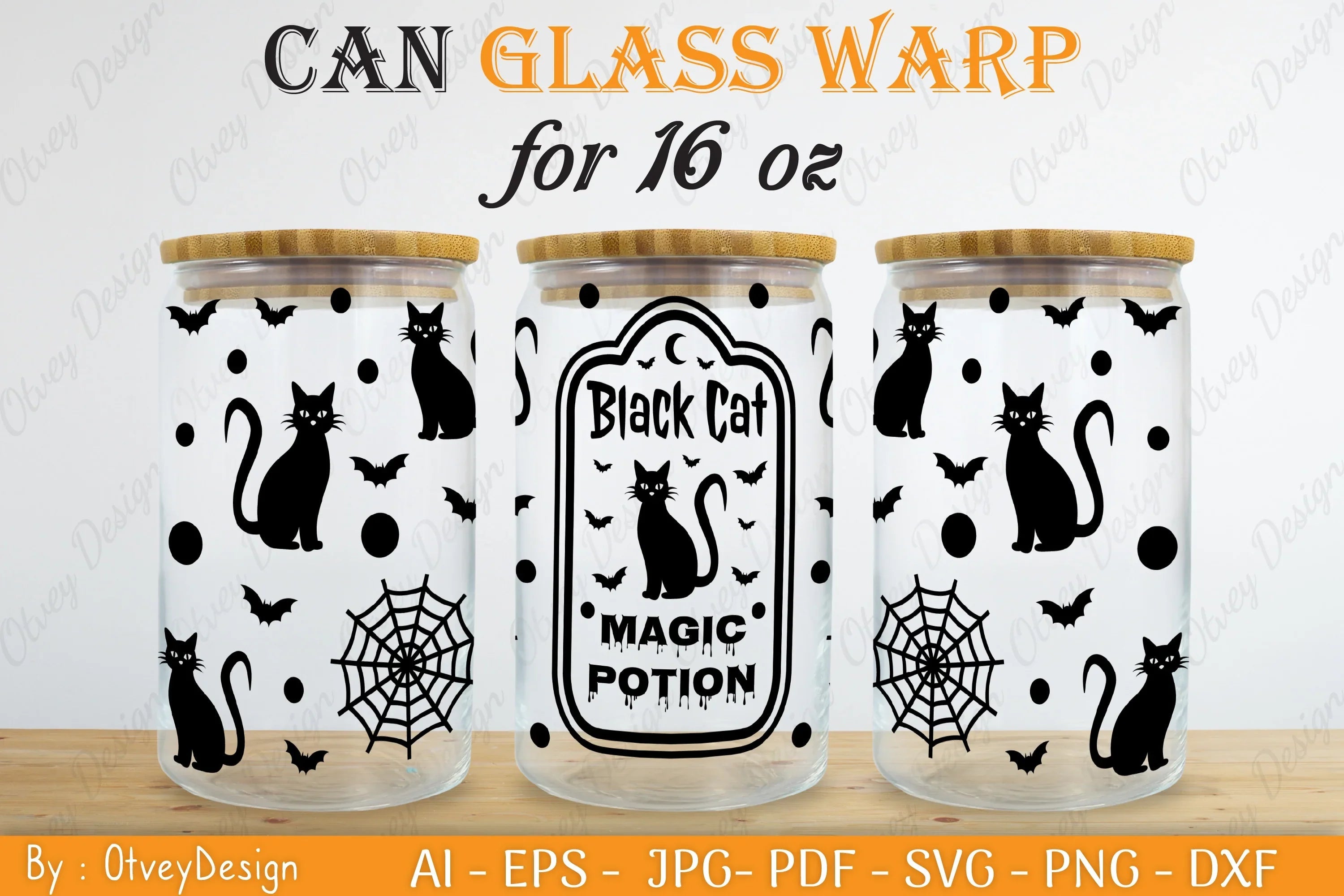 Halloween 16 oz Can Glass Wrap SVG Bundle 12 - CraftNest - Digital Crafting and Art