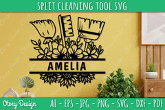 Split Monogram Cleaning Tool SVG Bundle 5 - CraftNest - Digital Crafting and Art