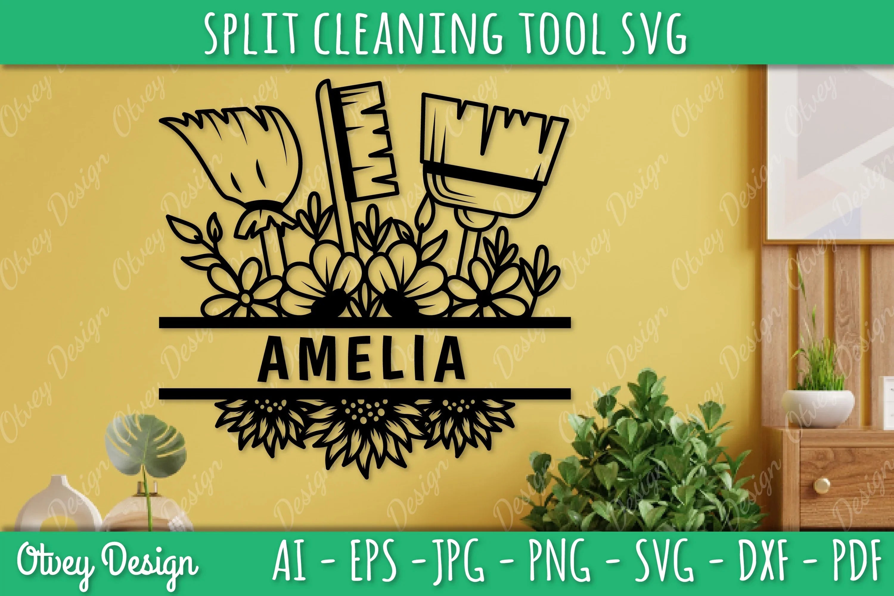 Split Monogram Cleaning Tool SVG Bundle 5 - CraftNest - Digital Crafting and Art