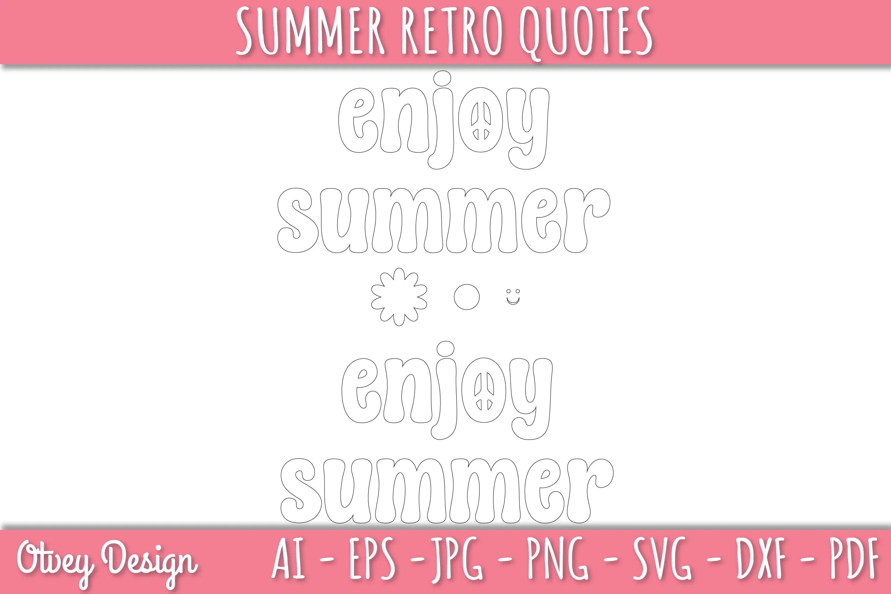 Summer Retro Quotes SVG Bundle - CraftNest - Digital Crafting and Art