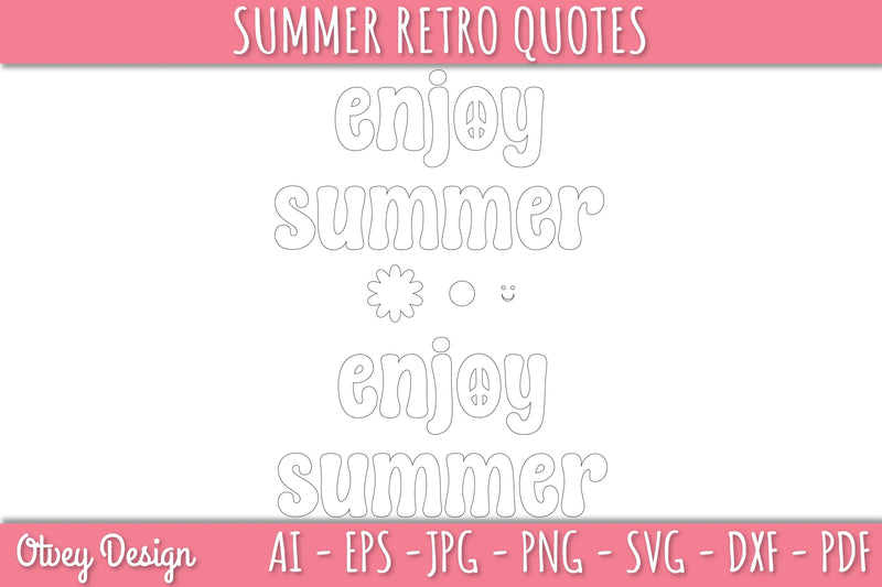 Summer Retro Quotes SVG Bundle - CraftNest - Digital Crafting and Art