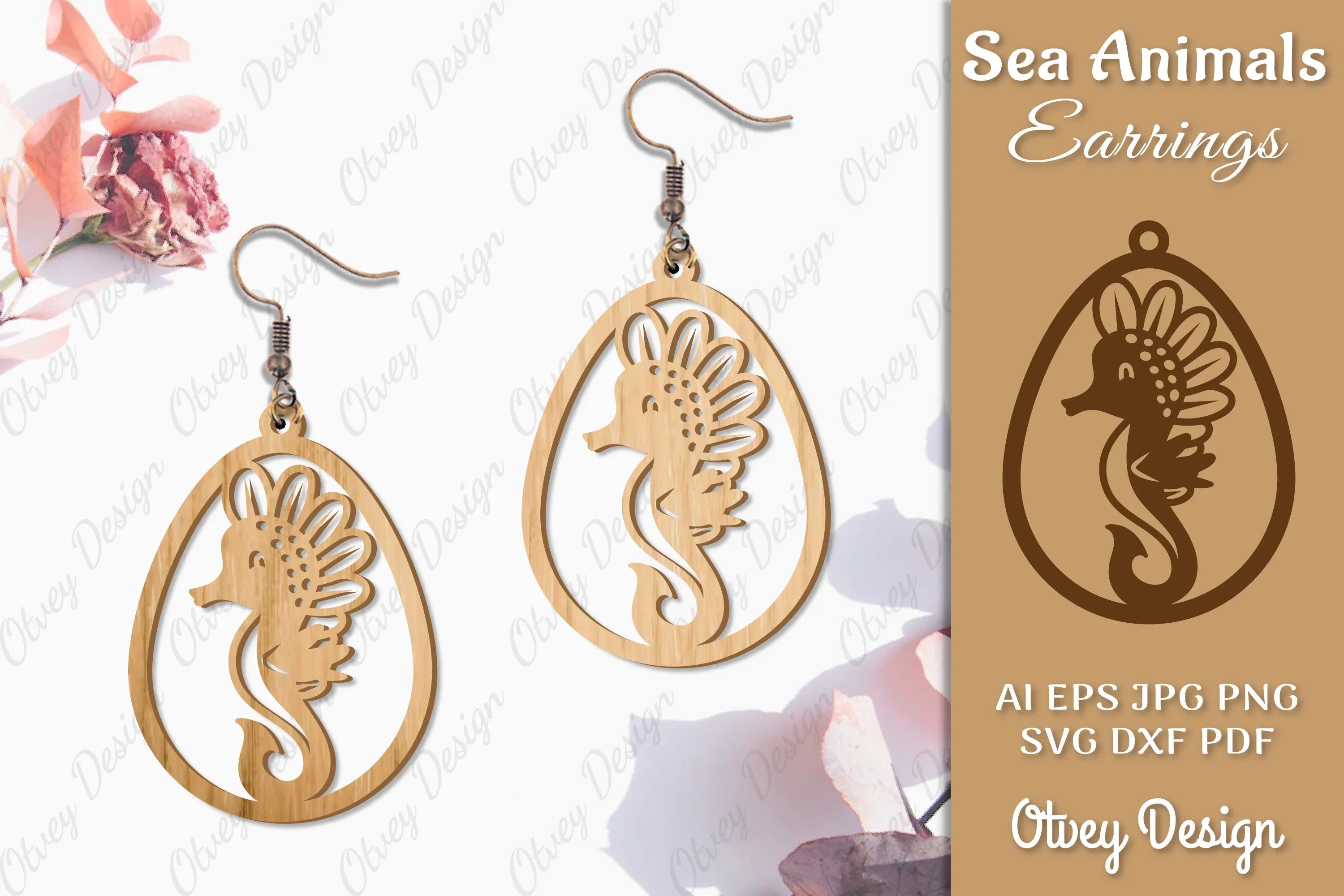 Sea Animals Earrings SVG Bundle - CraftNest - Digital Crafting and Art