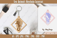 Keychain Sea Animals Laser Cut SVG Bundle 55 - CraftNest - Digital Crafting and Art
