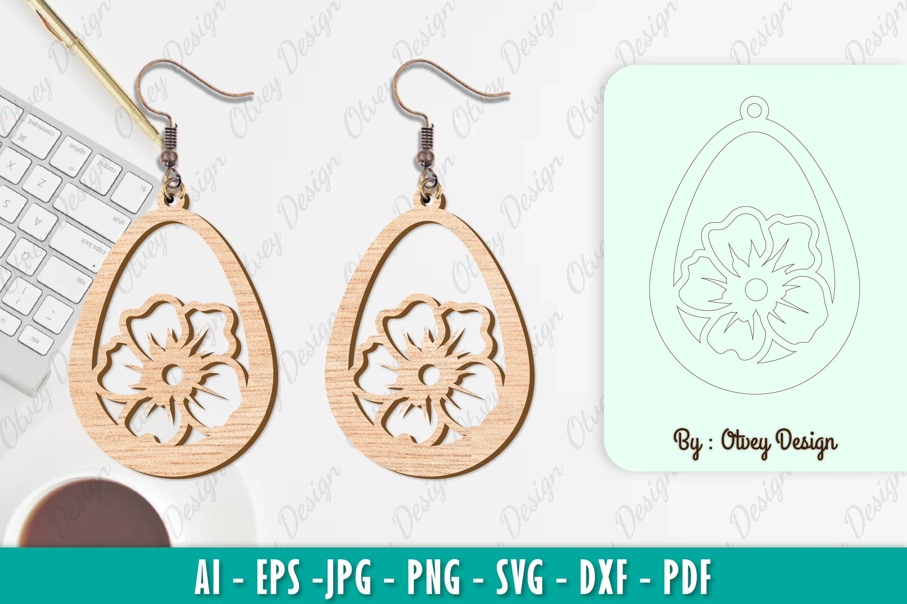 Flower Earring SVG Bundle 19 - CraftNest - Digital Crafting and Art