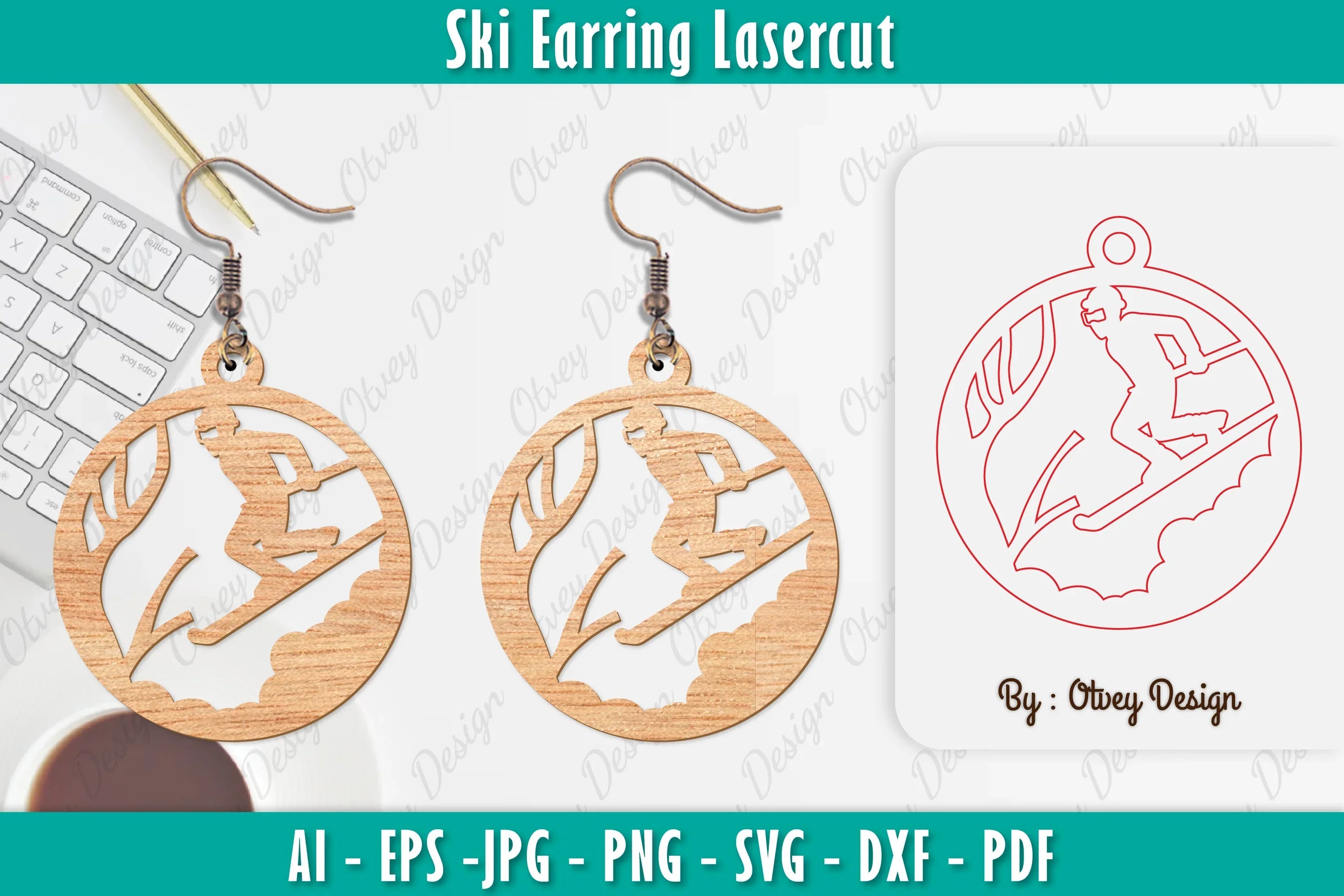 Ski Earring Laser Cut SVG Bundle 4 - CraftNest - Digital Crafting and Art