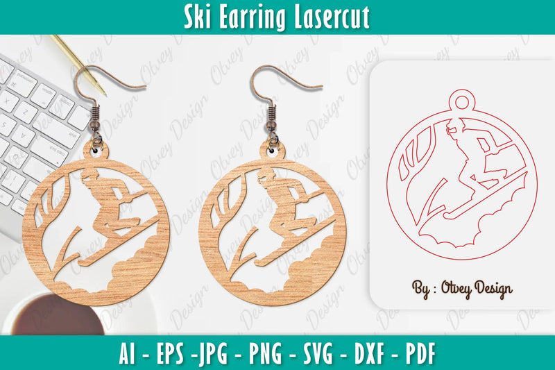 Ski Earring Laser Cut SVG Bundle 4 - CraftNest - Digital Crafting and Art