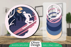 Ski Scene 3D Layered Lasercut SVG Bundle 4 - CraftNest - Digital Crafting and Art