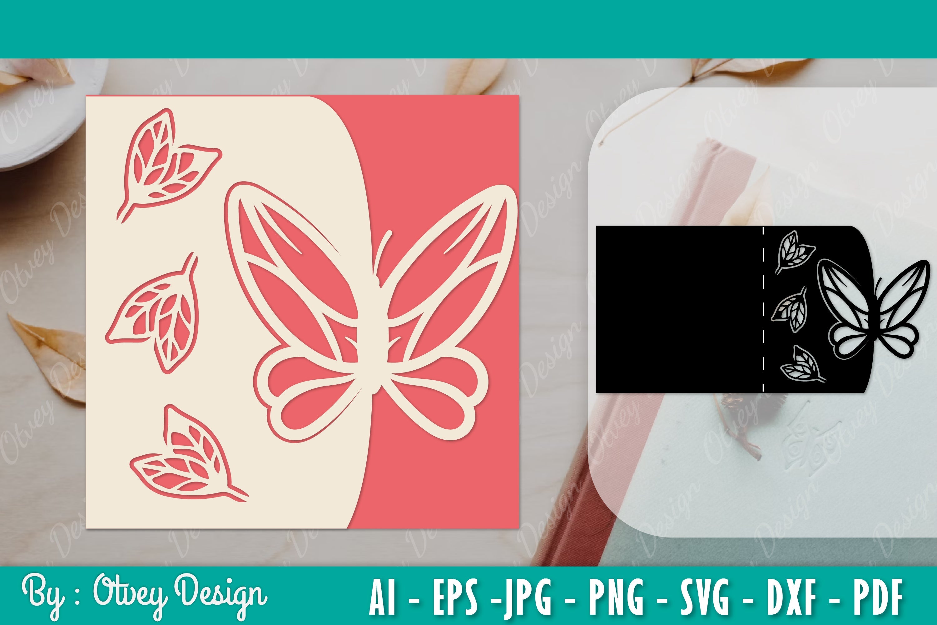 Greeting Card Butterfly Papercut SVG Bundle 20 - CraftNest - Digital Crafting and Art