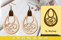 Flower Earring Laser Cut SVG Bundle 55 - CraftNest - Digital Crafting and Art