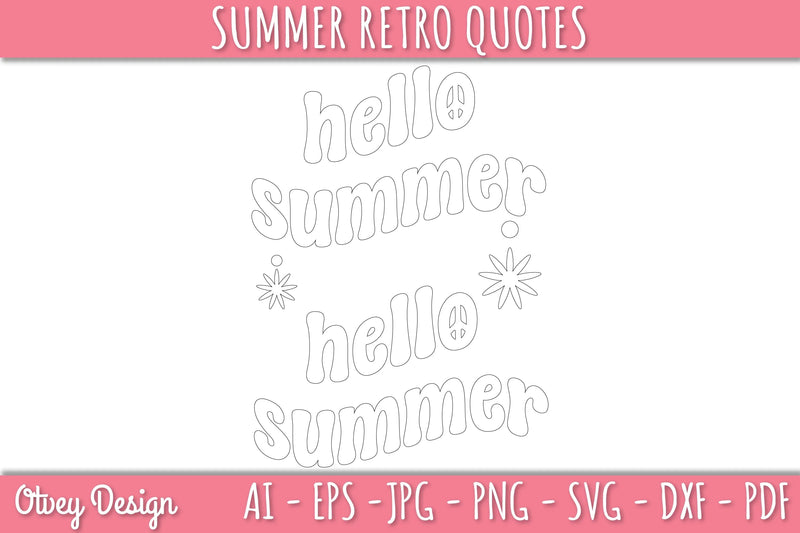 Summer Retro Quotes SVG Bundle - CraftNest - Digital Crafting and Art