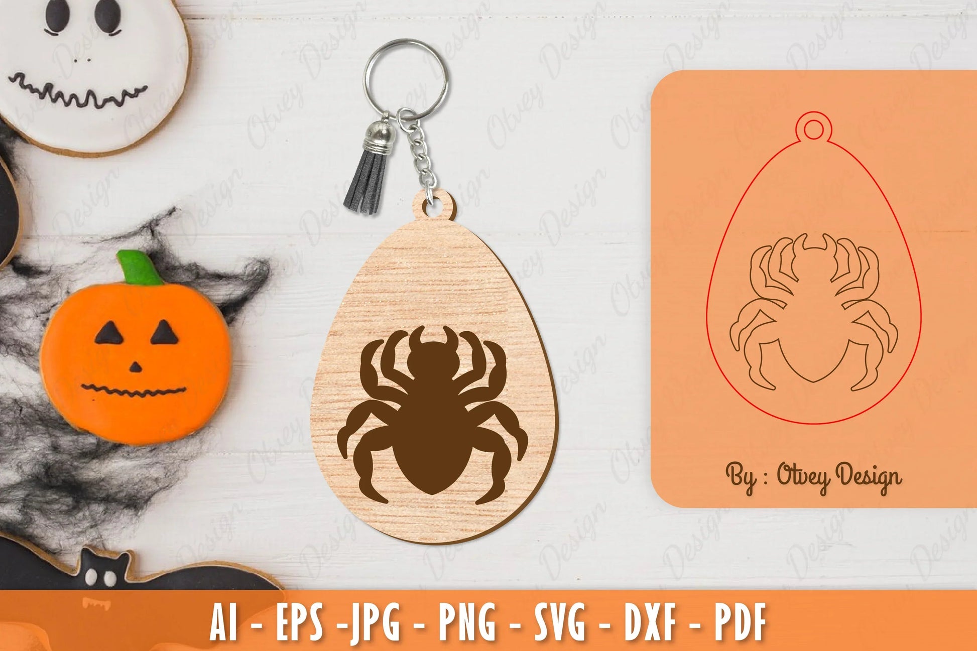 Halloween Keychain Laser Cut SVG Bundle 61 - CraftNest - Digital Crafting and Art