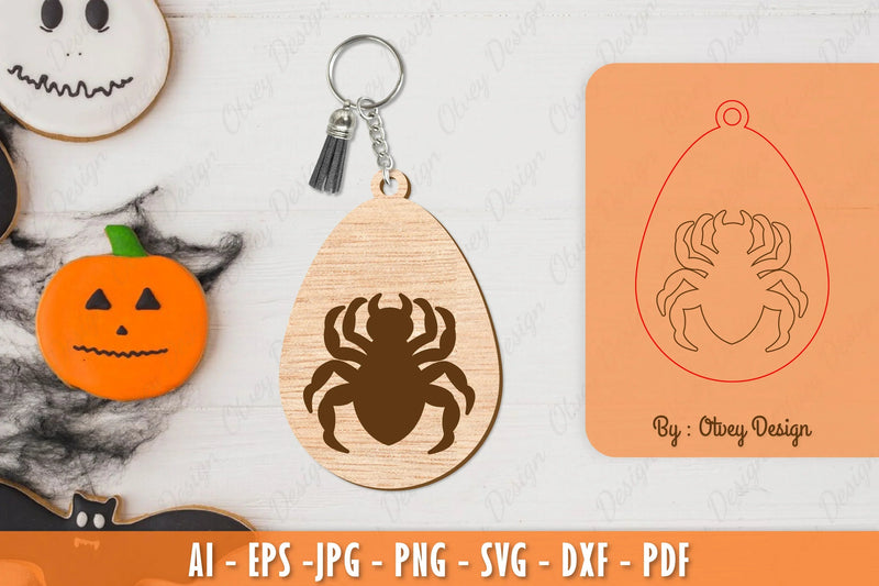 Halloween Keychain Laser Cut SVG Bundle 61 - CraftNest - Digital Crafting and Art