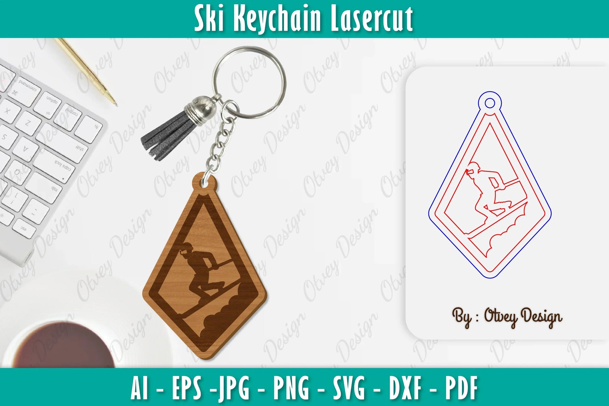 Ski Keychain Lasercut SVG Bundle 9 - CraftNest - Digital Crafting and Art