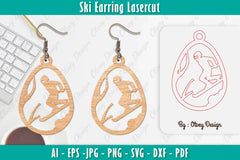 Ski Earring Laser Cut SVG Bundle 12 - CraftNest - Digital Crafting and Art