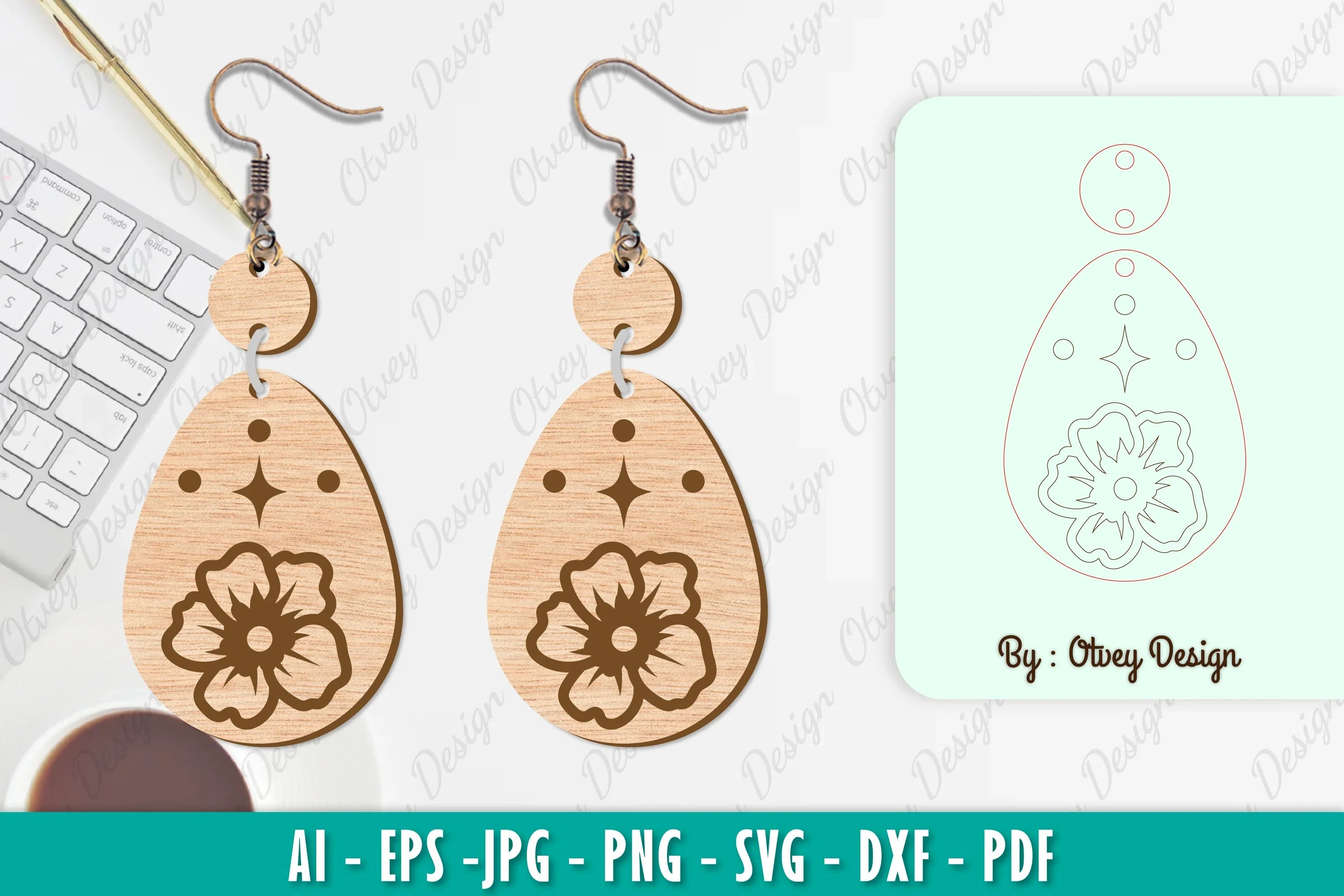 Flower Earring SVG Bundle 79 - CraftNest - Digital Crafting and Art