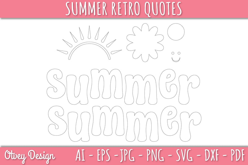 Summer Retro Quotes SVG Bundle - CraftNest - Digital Crafting and Art