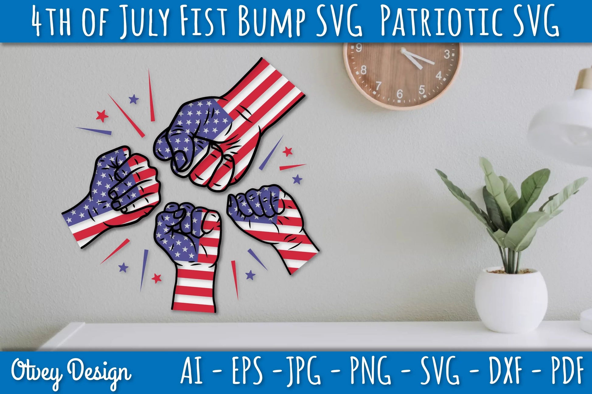 4th of July Patriotic Fist Bump SVG Bundle 8 - CraftNest - Digital Crafting and Art