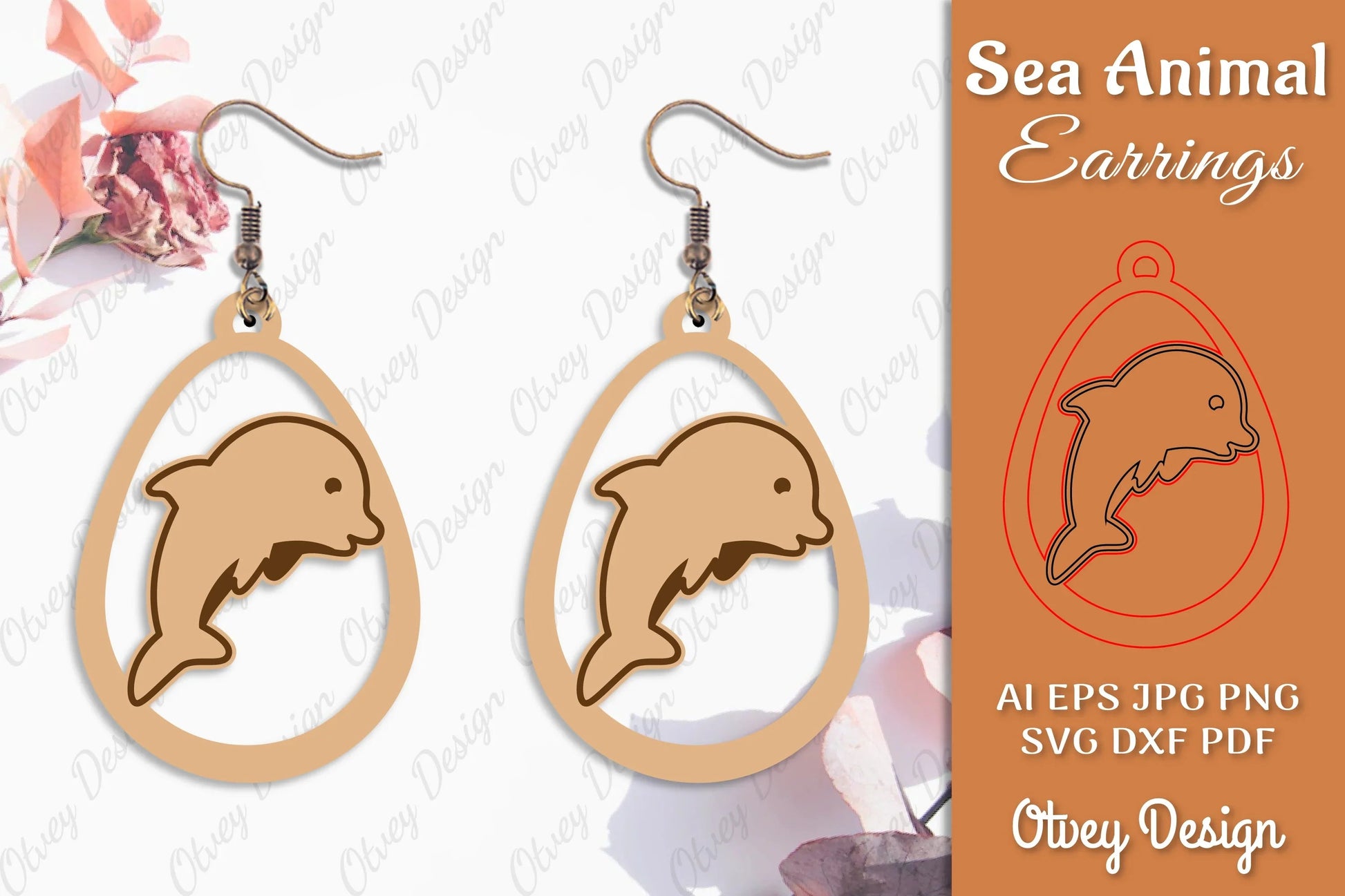Earring Sea Animal Laser Cut SVG Bundle 5 - CraftNest - Digital Crafting and Art
