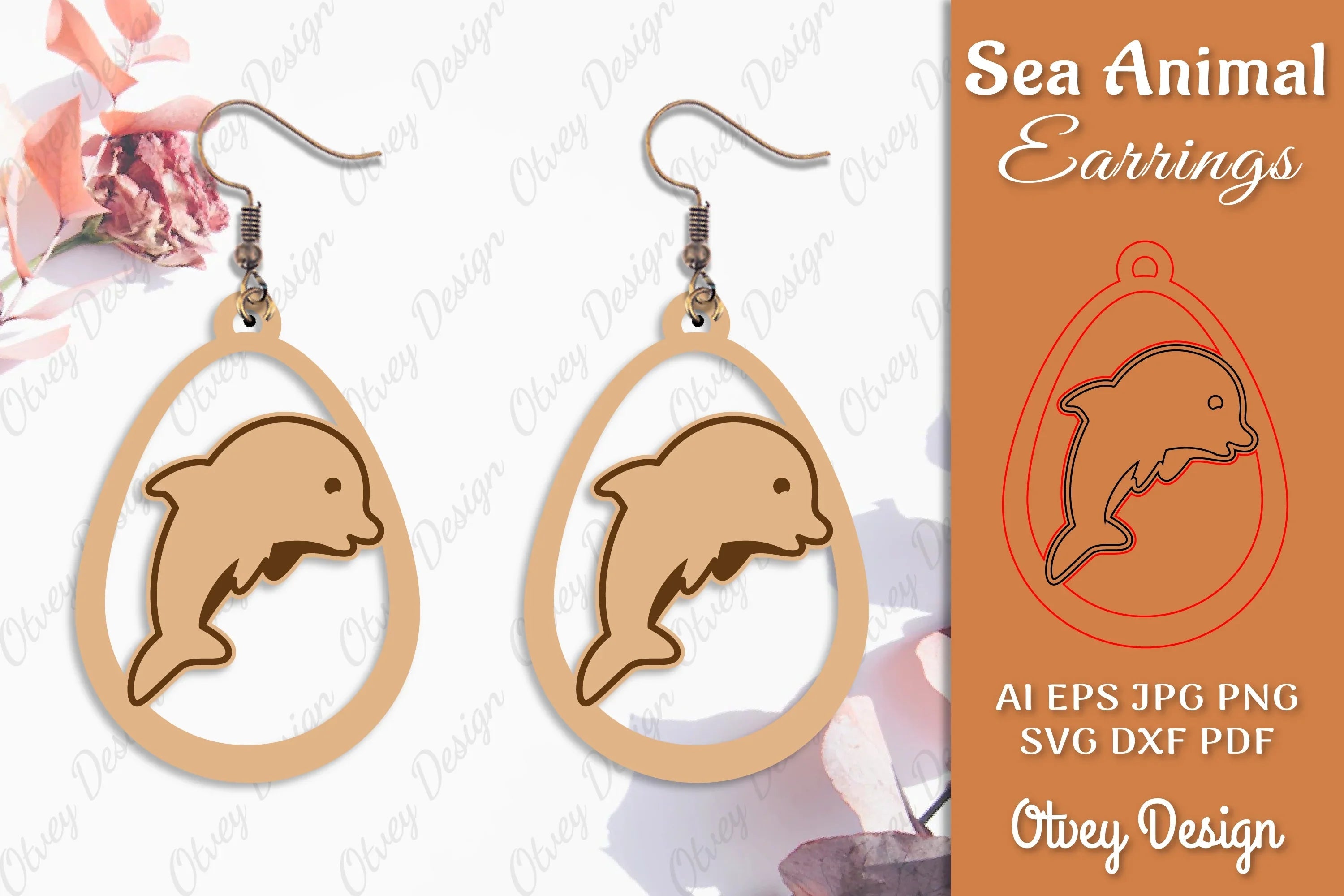 Earring Sea Animal Laser Cut SVG Bundle 5 - CraftNest - Digital Crafting and Art