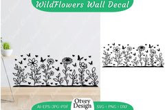 Blooming Wildflowers Wall Decal SVG Bundle 7 - CraftNest - Digital Crafting and Art