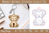 Monkey Animal Keychain Laser Cut SVG Bundle
