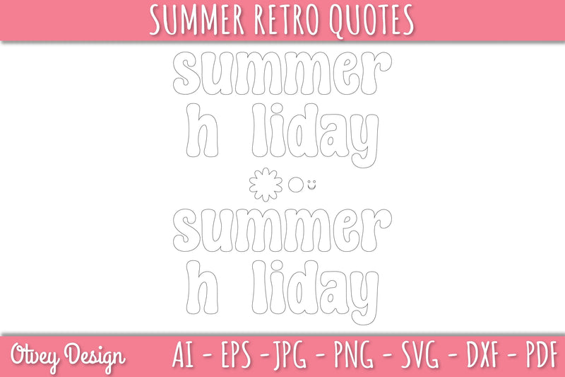 Summer Retro Quotes SVG Bundle - CraftNest - Digital Crafting and Art
