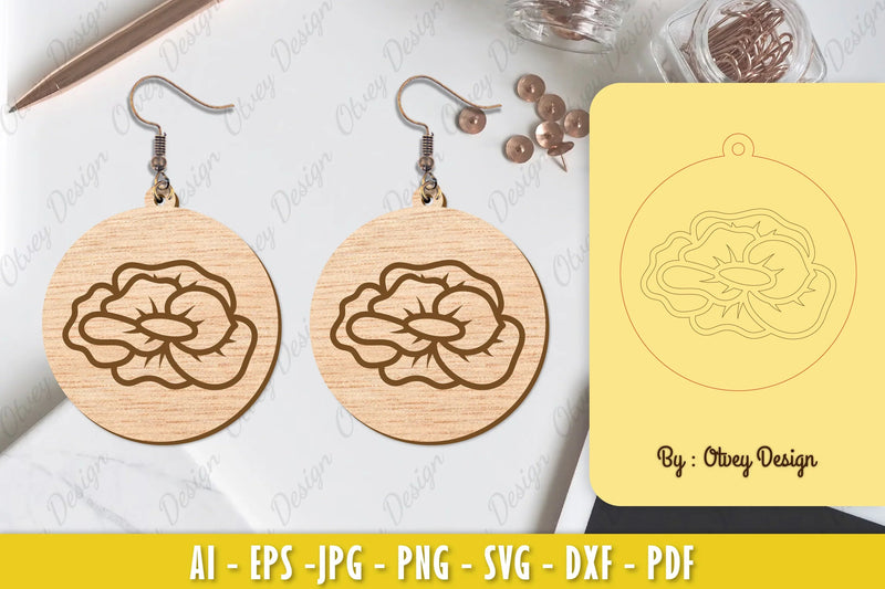 Flower Earring Laser Cut SVG Bundle 25 - CraftNest - Digital Crafting and Art